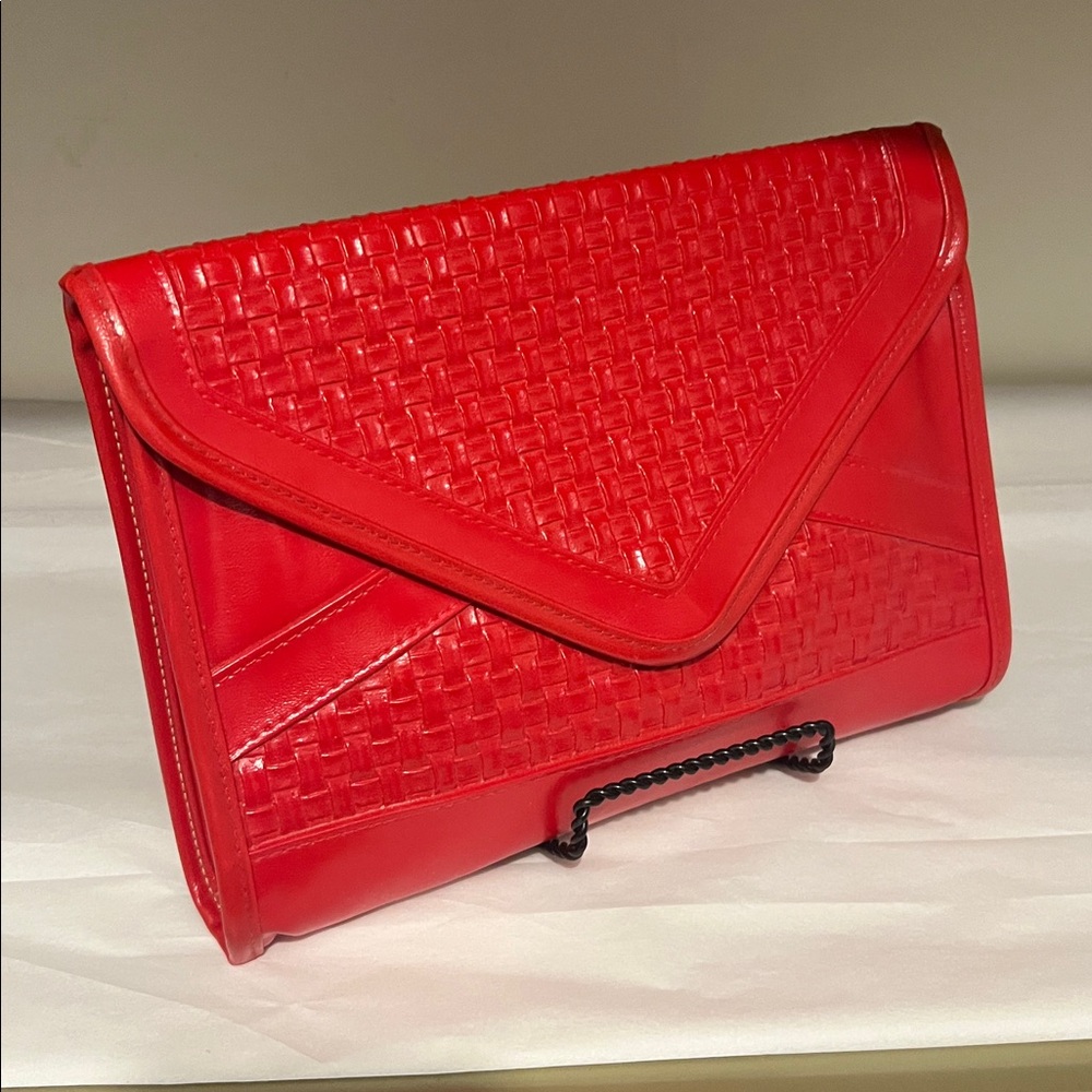Red Vinyl Vintage Clutch